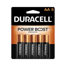 Duracell Coppertop AA Battery with POWER BOOST™, 8 Pack Long-Lasting Batteries