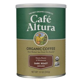 Cafe Altura - Organic Ground Coffee - Dark Roast - Case Of 6 - 12 Oz.