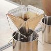 Foldable coffee drip holder Stainless steel filter cup Portable funnel coffee grounds filter Outdoor camping supplies