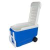 38 qt. Freezer on wheels; blue