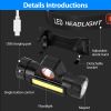 2 Packs Rechargeable Headlamp IPX4 Waterproof Headlight Flashlight