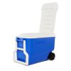 38 qt. Freezer on wheels; blue