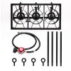 Outdoor Camp Stove High Pressure Propane Gas Cooker Portable Cast Iron Patio Cooking Burner (Three Burner 225000-BTU)