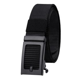 Men's Fashion Ratchet Belt Golf Belt; 1 3/8inch Quick Release Automatic Slide Buckle Nylon Web Webbing Belt For Outdoor Work; Military Tactical Belt (Color: Black, size: 3.4x125cm/1.34x49inch)