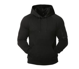 Men's Casual Hooded Sweatshirt Tops Hoodies (Color: Black, size: S)