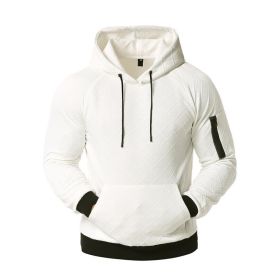 Men's Casual Hooded Sweatshirt Tops Hoodies (Color: White, size: XL)