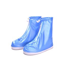 Rain Shoe Covers, Waterproof Shoe Covers for Men Women, Reusable Galoshes Overshoes (Color: Blue, size: L)