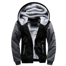 Mens Hoodies Fleece Hooded Sweatershirt Winter Warm Thick Coat Jackets (Color: Gray, size: M)