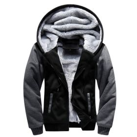 Mens Hoodies Fleece Hooded Sweatershirt Winter Warm Thick Coat Jackets (Color: Gray, size: XL)