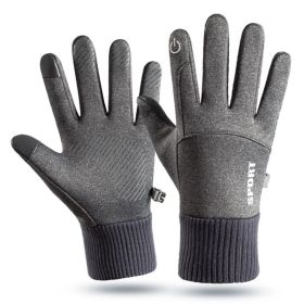 Men Winter Waterproof Cycling Gloves Outdoor Sports Running Motorcycle Ski Touch Screen Fleece Gloves Non-slip Warm Full Fingers (Color: C, size: M)