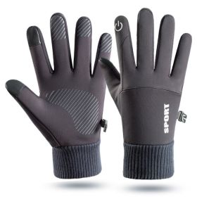 Men Winter Waterproof Cycling Gloves Outdoor Sports Running Motorcycle Ski Touch Screen Fleece Gloves Non-slip Warm Full Fingers (Color: D, size: M)