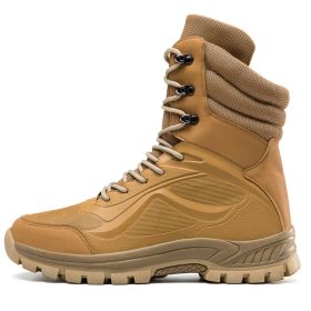 Tactical Shoes Men Hiking Boots Outdoor Camping Autumn Military Boots Microfiber Mountain Climbing Shoes Forces Equipment 39-45 (Color: Sand, size: 45)