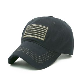 Fashion Tactical Hip Hop American Flag Military Sport Outdoor Peaked Caps Unisex Mesh Embroidered Casual Adjustable Hats (Color: black no mesh, size: As picture)