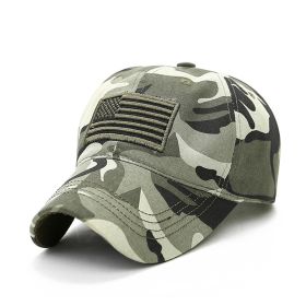 Fashion Tactical Hip Hop American Flag Military Sport Outdoor Peaked Caps Unisex Mesh Embroidered Casual Adjustable Hats (Color: camouflage no mesh, size: As picture)