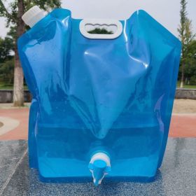 5L/10L Large Capacity Outdoor Portable Folding Water Storage Bag Water Tank For Camping Hiking Riding (Capacity: 10L Blue Belt Faucet)