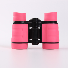 4*30mm Kids Telescope Colorful Rubber Handle Anti-slip Kids Toy; Dual-body Telescope (Color: Pink)