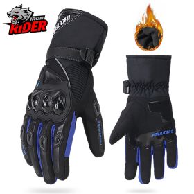 Motorcycle Gloves Windproof Waterproof Guantes Moto Men Motorbike Riding Gloves Touch Screen Moto Motocross Gloves Winter (Color: WN-01 Blue Gloves, size: XXL)