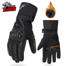 Motorcycle Gloves Windproof Waterproof Guantes Moto Men Motorbike Riding Gloves Touch Screen Moto Motocross Gloves Winter (Color: WN-01 Black Gloves, size: XL)