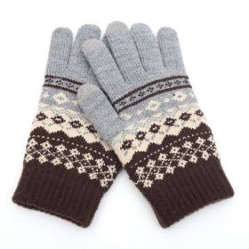 Winter Touch Screen Gloves Women Men Warm Stretch Knit Mittens Imitation Wool Full Finger Guantes Female Crochet Luvas Thicken (Gloves Size: One size, Color: Style 2 Gary)