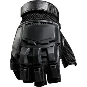 Military Airsoft Gloves Army Tactical Shooting Gloves Combat Men Outdoor Hiking Riding Anti-Slip Half / Full Finger Gloves (Color: half finger black, size: M)