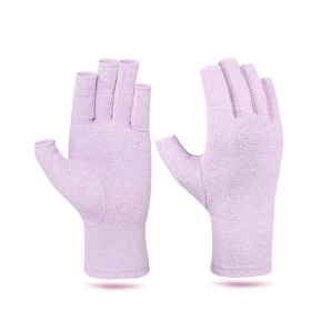 Winter Compression Arthritis Gloves Rehabilitation Fingerless Gloves Anti Arthritis Therapy Gloves Wrist Support Wristband (Color: Purple, size: M)