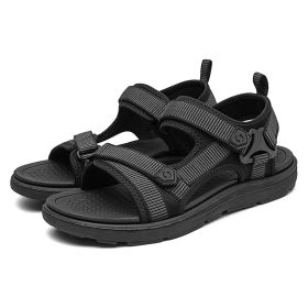 Men Fashion Sandals Man Summer Sandals Outdoor Casual Shoes Mountain Hiking Sandals Comfortable Non-Slip Slippers Beach Sandals (Color: Black, size: 45)