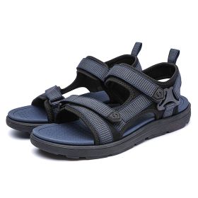 Men Fashion Sandals Man Summer Sandals Outdoor Casual Shoes Mountain Hiking Sandals Comfortable Non-Slip Slippers Beach Sandals (Color: Blue, size: 44)