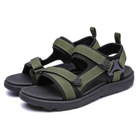 Men Fashion Sandals Man Summer Sandals Outdoor Casual Shoes Mountain Hiking Sandals Comfortable Non-Slip Slippers Beach Sandals (Color: Green, size: 43)