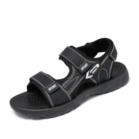 Men Beach Sandals Man Hiking Sandals Outdoor Casual Shoes High Quality 2022 Summer Aqua Shoes Comfortable Male Non-slip Sandals (Color: Black, size: 44)