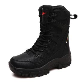 Comfort Beige Outdoor Hiking Boots Couple Men Trekking Shoes Women Big Size Military Tactical Boots For Men hiking sheos snow bo (Color: Black -S208, size: 41)