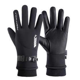 Men's Outdoor Winter Ski Gloves Windproof,Waterproof, Non-Slip Cycling Gloves (Color: Black)