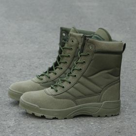 Men Boots Tactical Military Boots Special Force Desert Combat Army Boots Outdoor Hiking Boots Ankle Shoes Men Work Safty Shoes (Color: Green, size: 42)