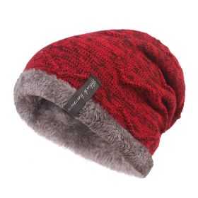 Warm Knit Cap Lamb Wool Fluffy Soft Winter Snow Hat (Color: Red)