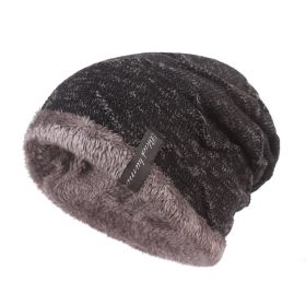 Warm Knit Cap Lamb Wool Fluffy Soft Winter Snow Hat (Color: Black)