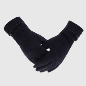 Winter Warm Thick Soft Windproof Touch Screen Fleece Gloves (Color: Black)