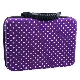 Large Battery Storage Case (Color: Purple Polka Dot)