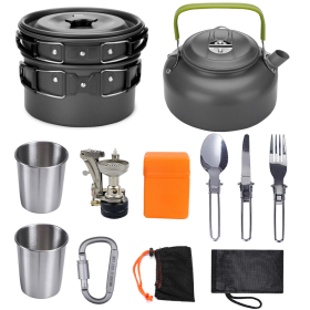 Portable Folding Cookware Set For Outdoor Barbecue Camping Trip Cookware (Style: C-B, Color: As pic show)